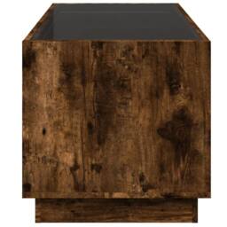 Berkfield Home Coffee Table with Infinity LED Smoked Oak 70x50x50 cm in Brown - Size: 70 x 50 x 50 cm - thumbnail 7