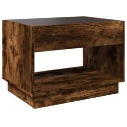 Berkfield Home Coffee Table with Infinity LED Smoked Oak 70x50x50 cm in Brown - Size: 70 x 50 x 50 cm - thumbnail 8