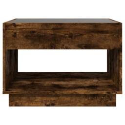 Berkfield Home Coffee Table with Infinity LED Smoked Oak 70x50x50 cm in Brown - Size: 70 x 50 x 50 cm - thumbnail 6