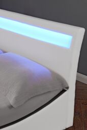 SlumberWorx Orion LED Headboard Bed Frame w 25cm Memory Foam Mattress in White - Size: Single - thumbnail 3