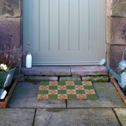 Artsy Mats Green Petal Checkerboard Coir Doormat (60 x 40cm) in Brown - Size: 40 cm x 60 cm - thumbnail 8