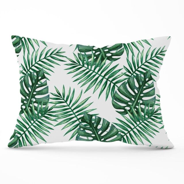 Warren Reed - Designer Watercolour Tropical Leaves Cushions in Green - Size: 60 cm x 60 cm - image 1