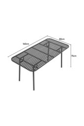 Living and Home Outdoor Garden Metal Dining Table in Black - thumbnail 2