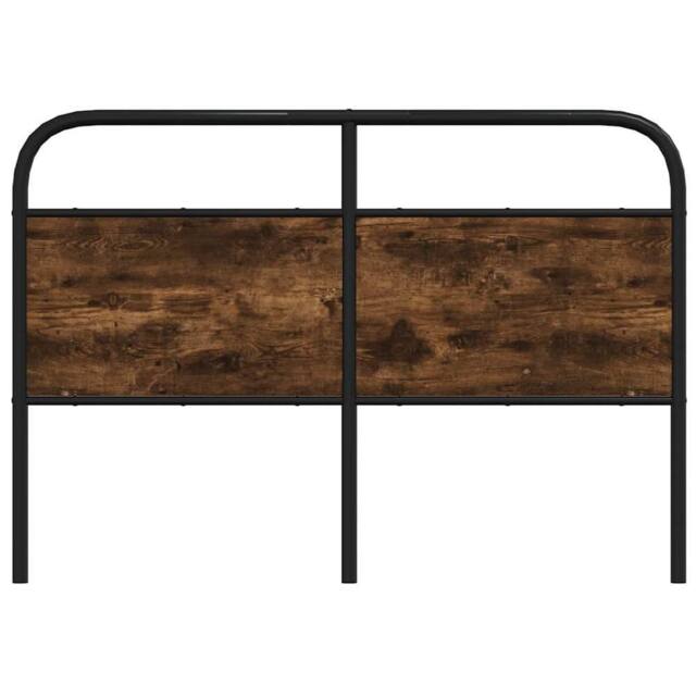 Berkfield Home Headboard Smoked Oak 135 cm Steel & Engineered Wood in Brown - image 1