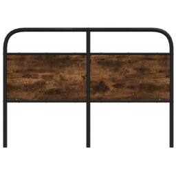 Berkfield Home Headboard Smoked Oak 135 cm Steel & Engineered Wood in Brown
