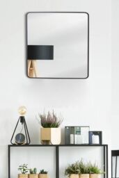 nielsen Archer Metal Square Wall Mirror 60Cm in Black - thumbnail 3