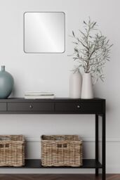 nielsen Archer Metal Square Wall Mirror 60Cm in Black - thumbnail 2
