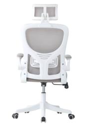 Living and Home Ergonomic Height-Adjustable Mesh Office Chair with Headrest and Flip-Up Armrests in White - thumbnail 5