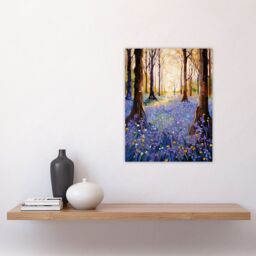 "Artery8 Majestic Bluebells In Spring Wood Carpet Of Purple Flowers Unframed Wall Art Print Poster Home Decor Premium - Size: W12"" x H16""" - thumbnail 4