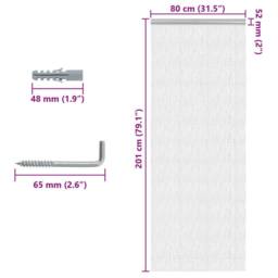 Berkfield Home Chain Door Fly Screen 80x201 cm Aluminium in Silver - thumbnail 5