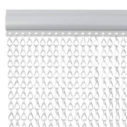 Berkfield Home Chain Door Fly Screen 80x201 cm Aluminium in Silver - thumbnail 3