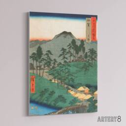 "Artery8 Ueno in Iga Province Canvas Wall Art Print Utagawa Hiroshige in Green - Size: W24"" x H32""" - thumbnail 2