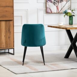 Artemis Home Morandi Velvet Dining Chairs - Set of 2 in Teal - thumbnail 5