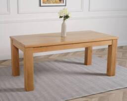 Thats Furniture Dakot 182 x 92cm Oak Large Dining Table & 8 Washington Leather Chairs in Brown - Size: 182 x 92 cm - thumbnail 4