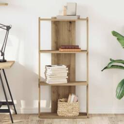 Berkfield Home Beautiful Bookcase 3-Tier Artisan Oak 60x30x120 cm Engineered Wood in Brown - Size: 60 x 30 x 120 cm - thumbnail 1