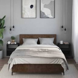 Berkfield Home Wall-mounted Bedside Cabinets 2 pcs Black 40x31x39.5 cm - thumbnail 3