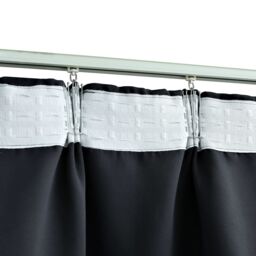 Berkfield Home Blackout Curtains with Hooks 2 pcs Black 140x245 cm - thumbnail 3