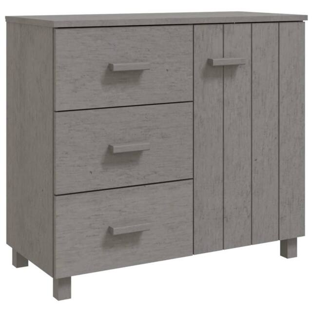 Berkfield Home Sideboard HAMAR Light Grey 90x40x80 cm Solid Pinewood - Size: 90 x 40 x 80 cm - image 1