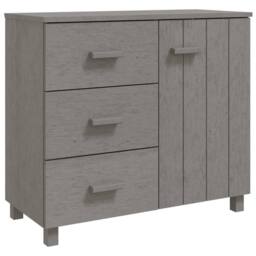 Berkfield Home Sideboard HAMAR Light Grey 90x40x80 cm Solid Pinewood - Size: 90 x 40 x 80 cm - thumbnail 1