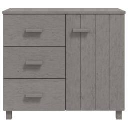 Berkfield Home Sideboard HAMAR Light Grey 90x40x80 cm Solid Pinewood - Size: 90 x 40 x 80 cm - thumbnail 3