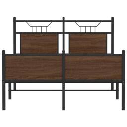 Berkfield Home Durable Bed Frame without Mattress Brown Oak 120x200 cm Engineere - Size: Small Double - thumbnail 6