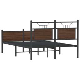 Berkfield Home Durable Bed Frame without Mattress Brown Oak 120x200 cm Engineere - Size: Small Double - thumbnail 8