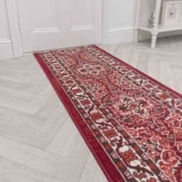 runrug Hallway Carpet Runner Rug - Soft & Comfy, 9mm - 'Senneh' in Red - Size: 60 cm x 150 cm - thumbnail 1