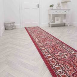runrug Hallway Carpet Runner Rug - Soft & Comfy, 9mm - 'Senneh' in Red - Size: 60 cm x 150 cm - thumbnail 3