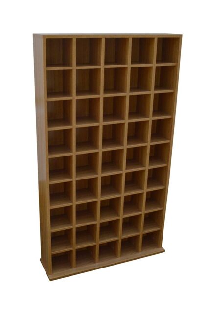 Pigeon Hole - 585 Cd Media Storage Cubby Shelves - Oak - image 1