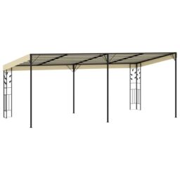 Berkfield Home Wall-mounted Gazebo 6x3x2.5 m Cream in Beige - thumbnail 4