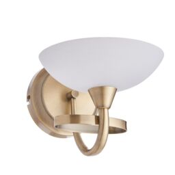 Netlighting Cagney 1 Light Wall Light Antique Brass with White Glass Shade G9 in Yellow - thumbnail 6