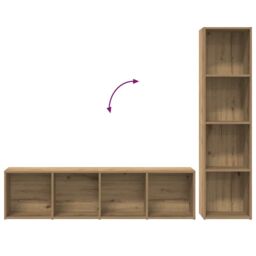 Berkfield Home Book Cabinets 3 pcs Artisan Oak Engineered Wood in Brown - thumbnail 8
