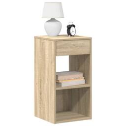 Berkfield Home Durable Bedside Cabinets with Drawer 2 pcs Sonoma Oak 35x34x66.5 cm in Light Tan - thumbnail 2