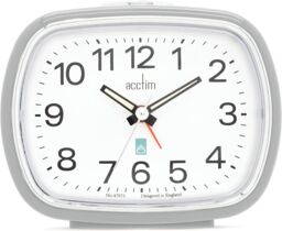 Acctim Camille Analogue Alarm Clock Quartz Luminous Hands Chrome Bezel in Grey - thumbnail 1