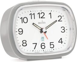 Acctim Camille Analogue Alarm Clock Quartz Luminous Hands Chrome Bezel in Grey - thumbnail 2