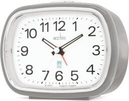 Acctim Camille Analogue Alarm Clock Quartz Luminous Hands Chrome Bezel in Grey - thumbnail 4