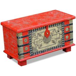 Berkfield Home Storage Chest Red Mango Wood 80x40x45 cm - Size: 80 x 40 x 45 cm - thumbnail 4