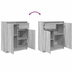 Berkfield Home Sideboard with Drawer Grey Sonoma 71x35x84 cm Engineered Wood - Size: 71 x 35 x 84 cm - thumbnail 9