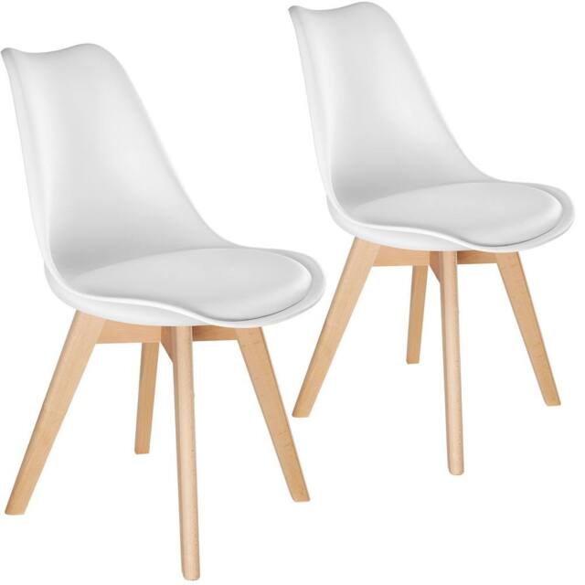 tectake Dining Chair Set Frederikke Set Of 2 - White - Size: 2 Pack - image 1