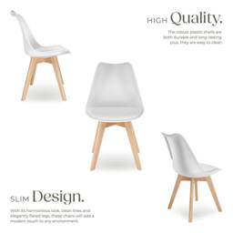 tectake Dining Chair Set Frederikke Set Of 2 - White - Size: 2 Pack - thumbnail 3