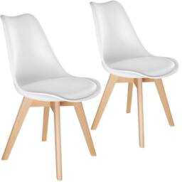 tectake Dining Chair Set Frederikke Set Of 2 - White - Size: 2 Pack - thumbnail 1