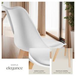 tectake Dining Chair Set Frederikke Set Of 2 - White - Size: 2 Pack - thumbnail 4