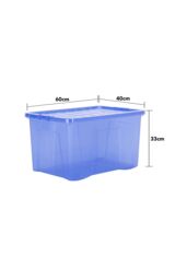 Wham Crystal 5 x 60L Stackable Plastic Storage Boxes with Lids in Blue - thumbnail 5