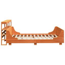 Berkfield Home Bed Frame without Mattress Wax Brown 135x190 cm Double Solid Wood Pine - thumbnail 7