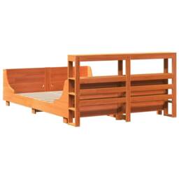 Berkfield Home Bed Frame without Mattress Wax Brown 135x190 cm Double Solid Wood Pine - thumbnail 8