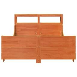 Berkfield Home Bed Frame without Mattress Wax Brown 135x190 cm Double Solid Wood Pine - thumbnail 4