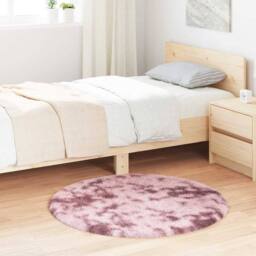 Berkfield Home Shaggy Rug High Pile NAVARRA Dusty Pink 100x100 cm Polyester - Size: Medium - thumbnail 2