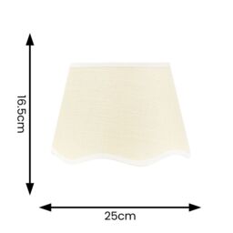 ValueLights Dutton Natural Fabric Scallop Edge Ceiling Floor Table Small Lamp Shade in White - thumbnail 4