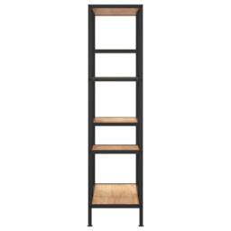 Berkfield Home Book Shelf 80x30x120 cm Steel & Engineered Wood in Brown - Size: 80 x 30 x 120 cm - thumbnail 4