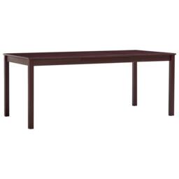 Berkfield Home Elegant Dining Table Dark Brown 180x90x73 cm Pinewood - Size: 180 x 90 x 73 cm - thumbnail 2